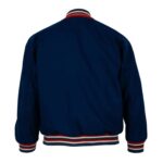 Chicago Cubs 1954 Blue Wool Varsity Jacket back view showing plain wool design and rib-knit waistband.