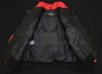 Corvette C4 Windbreaker Jacket inner view black quilted lining women windbreaker polyester warm comfortable interior detail view.