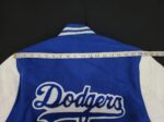 MLB LA Dodgers women varsity jacket Back view of Shoulder measurement.