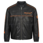 McLaren F1 Team Technical Logo Black Leather Jacket Front