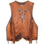 Native American Painted Leather Vest (Back)