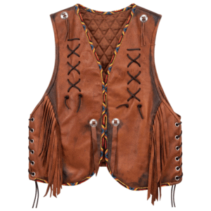 Native American Painted Leather Vest (Front)