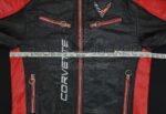 Corvette C8 Block Leather Jacket Chest Measurement Guide for Custom Size.