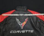 Corvette C8 Block Leather Jacket Shoulder Measurement Detail
