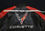 Corvette C8 Block Leather Jacket Shoulder Measurement Detail
