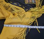 Biceps measurement of Western Cowboy Fringe Leather Jacket showing 21.5 inches relaxed sleeve fit.