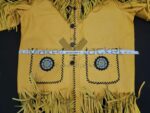 Waist measurement of Western Cowboy Fringe Leather Jacket showing 53 inches tailored fit.
