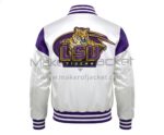 Back View Of LSU Tigers Secondary Logo Jacket Featuring large LSU TIGERS logo.