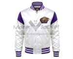 Front View Of LSU Tigers Secondary Logo Jacket Featuring chest logo and snap-button Closure.