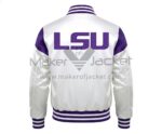 Back View Of LSU Tigers Primary Logo Jacket Featuring Large LSU Lettering.