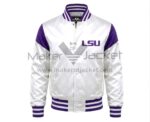 Front View Of LSU Tigers Primary Logo Jacket Featuring LSU Chest Logo.