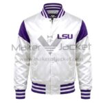 Front View Of LSU Tigers Primary Logo Jacket Featuring LSU Chest Logo.