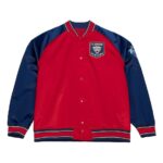 Front View Of Florida Panthers Winter Classic Jacket Featuring FLORIDA PANTHERS Patch on chest and winter classic logo on left arm.