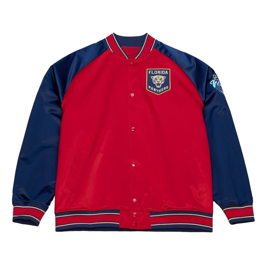 Florida-Panthers-Winter-Classic-Jacket-Front-Image Front View Of Florida Panthers Winter Classic Jacket Featuring FLORIDA PANTHERS Patch on chest and winter classic logo on left arm.