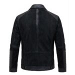 Back View Of Ryan Black Leather Jacket Featuring featuring smooth black suede leather with a clean classic design.