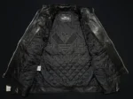 Inner View Of Ferrari Sport Leather Jacket Featuring soft viscose lining.