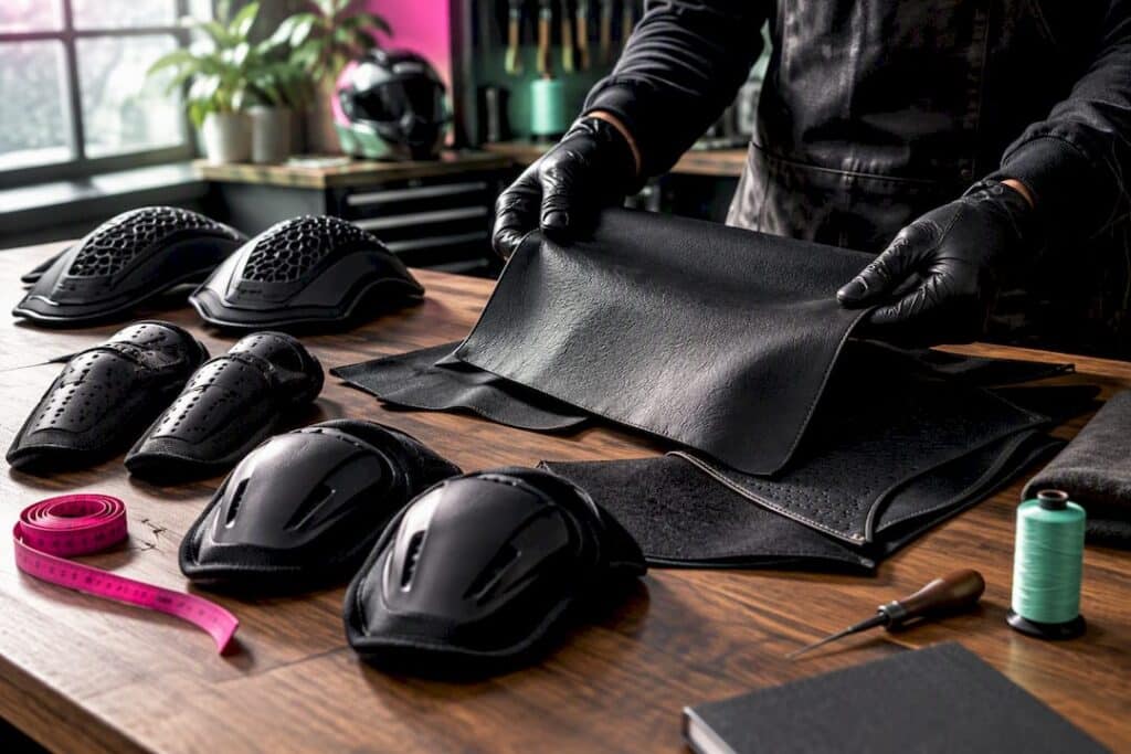 Motorcycle suit materials and armor components