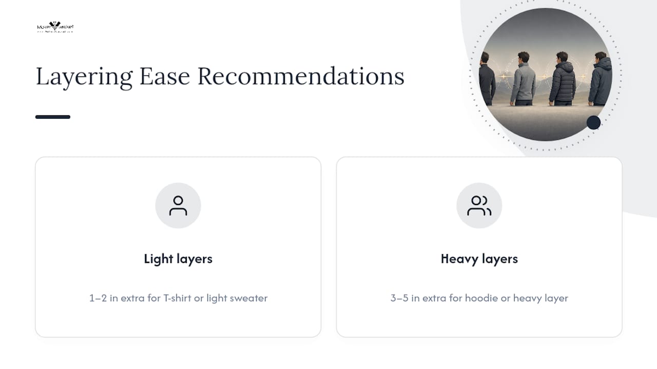 Jacket ease ranges for different layers