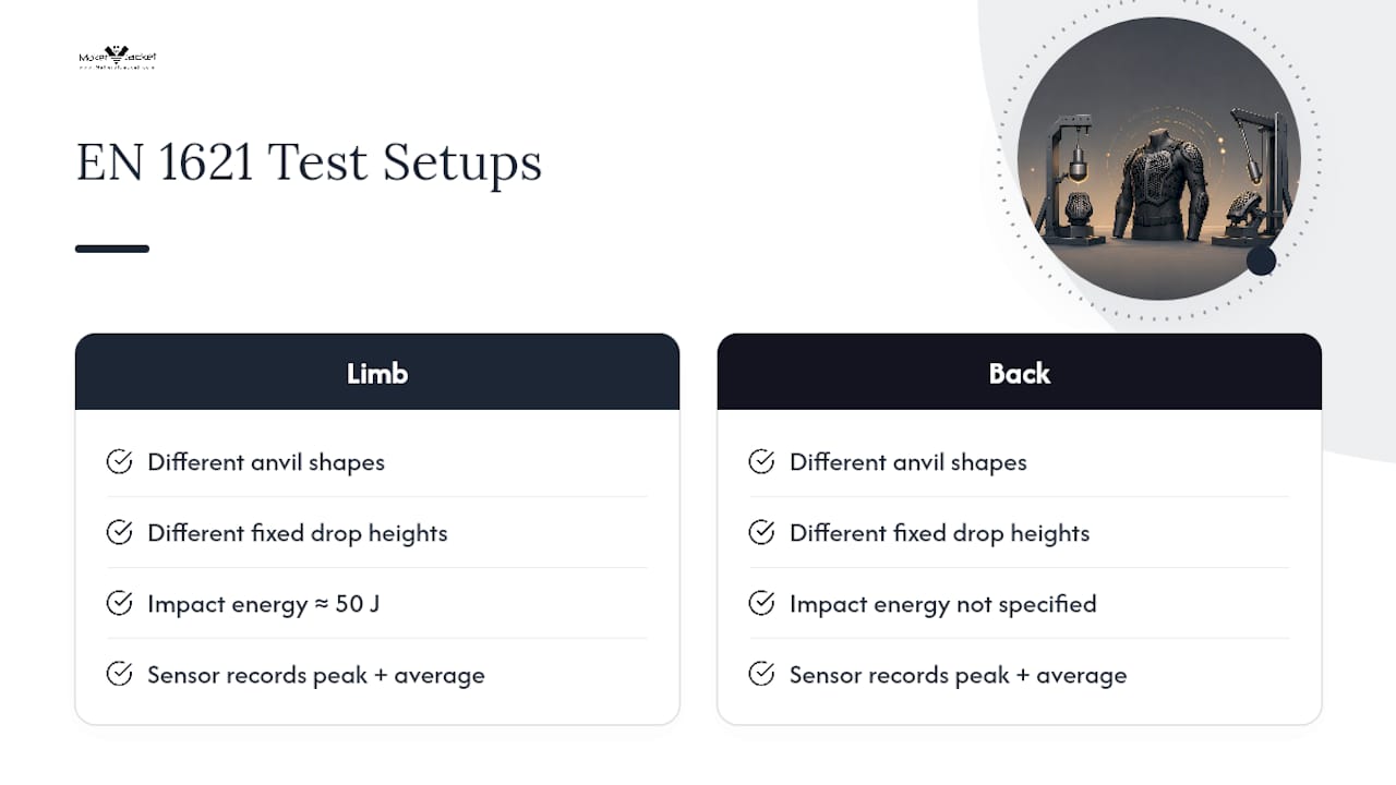 Comparison of limb and back armor tests