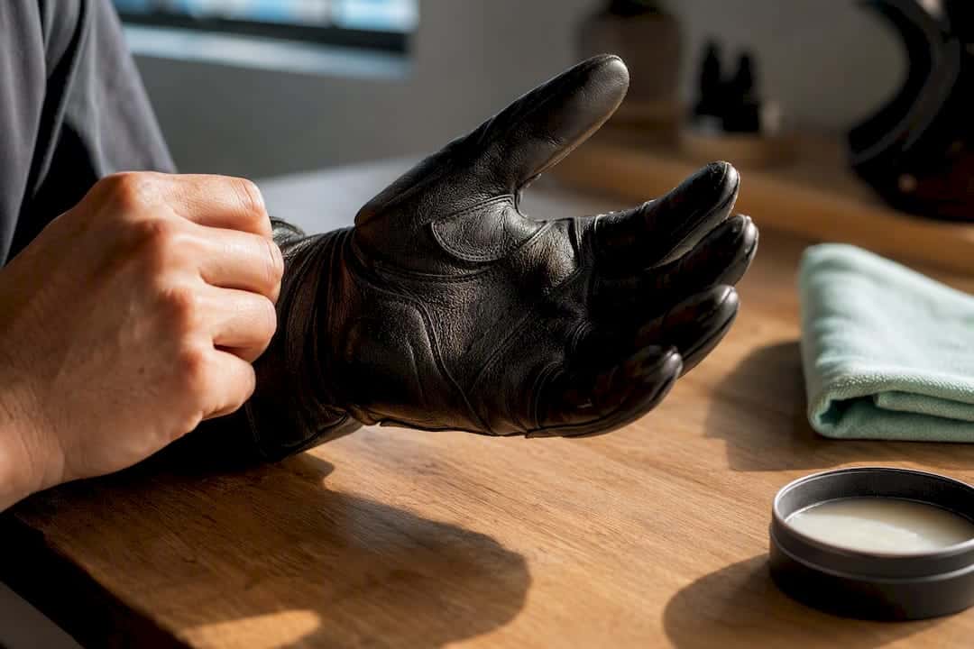 Leather glove flexing during break-in