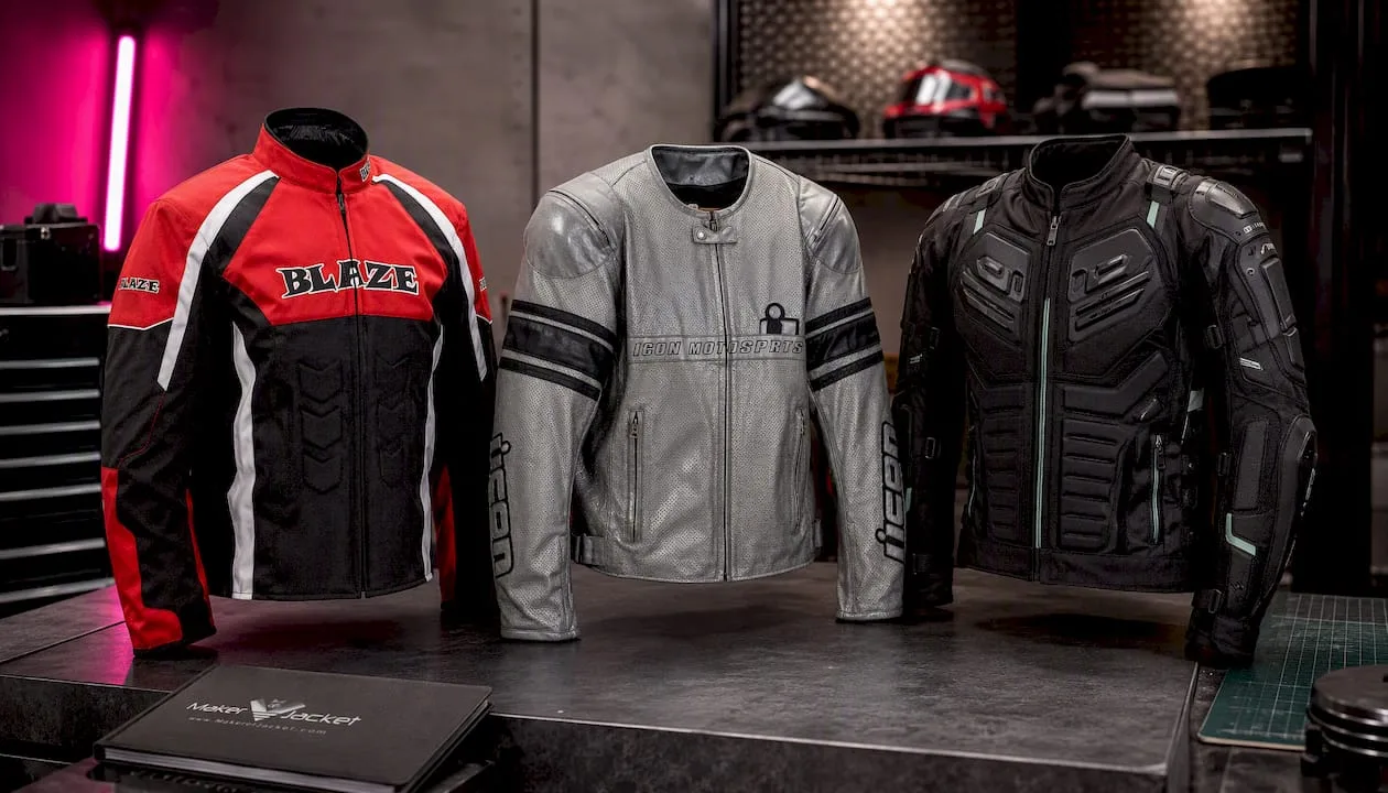 Motorcycle Black Red Leather Armor Jacket