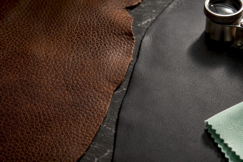 Buffalo and cowhide grain surfaces compared
