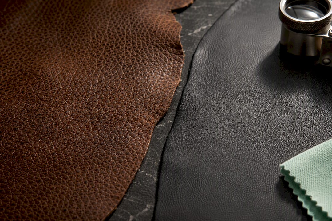 Buffalo and cowhide grain surfaces compared