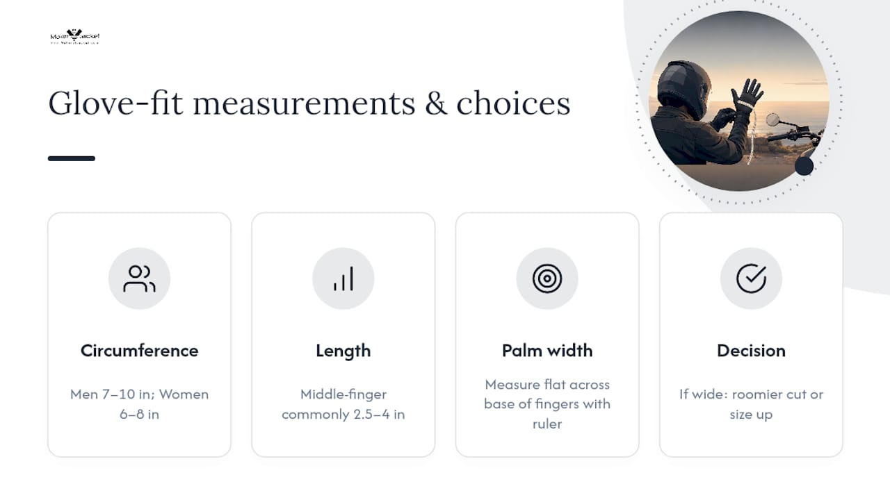 Hand measurements guiding glove fit